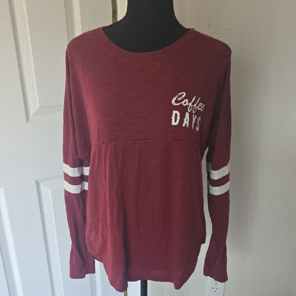 Red Long Sleeve Jersey Top